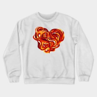 Flowy fire and flames valentines day heart Crewneck Sweatshirt